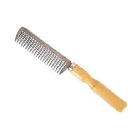 Aluminum Tail Comb - Wood Handle